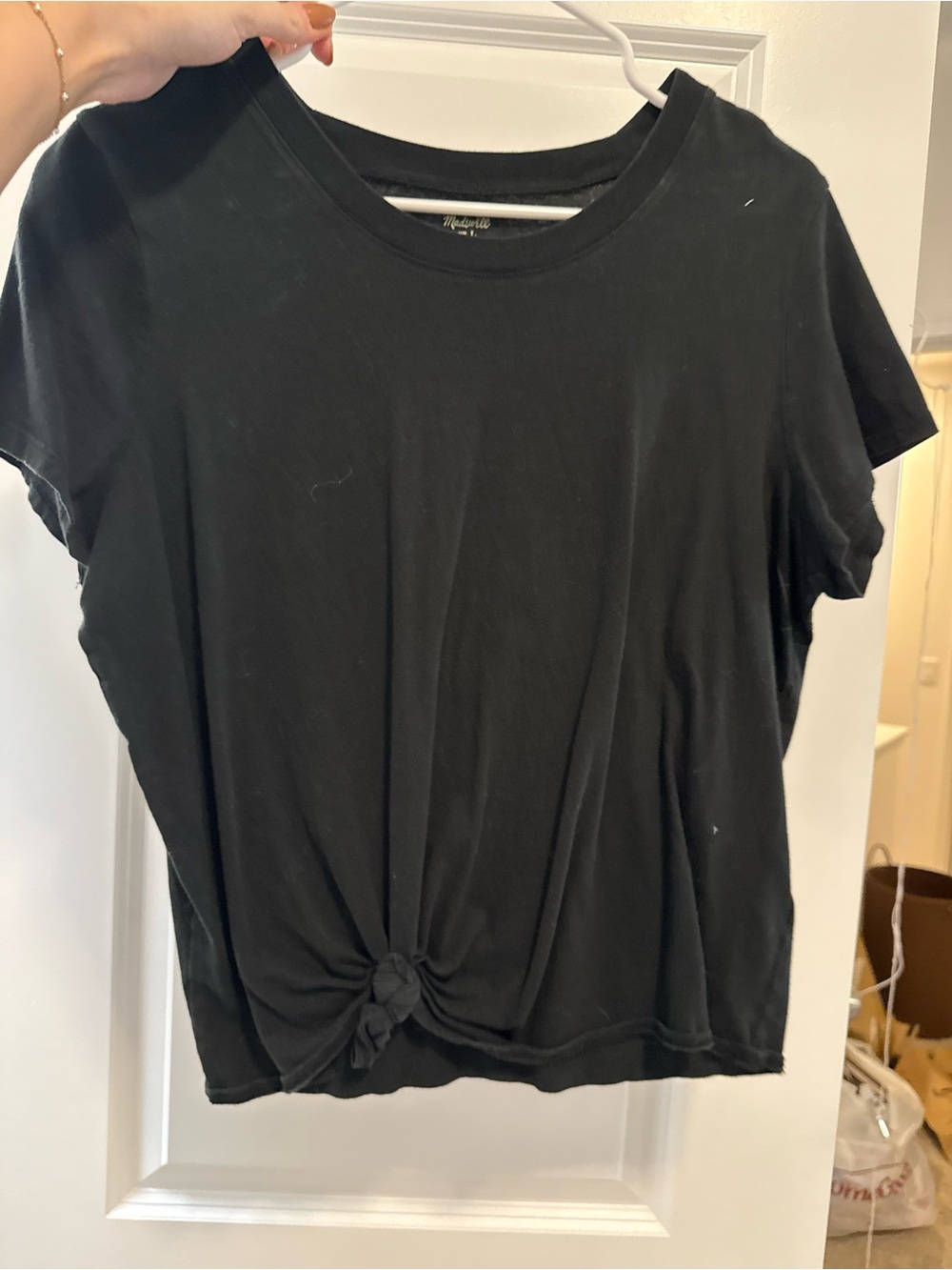 Madewell Knot-Front Crop Tee